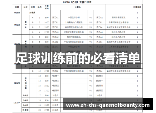 足球训练前的必看清单