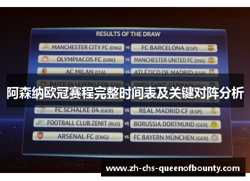 阿森纳欧冠赛程完整时间表及关键对阵分析